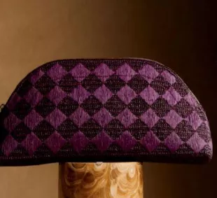 Checked Purple Raffia