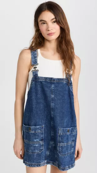 Smock Mini Dress Overalls