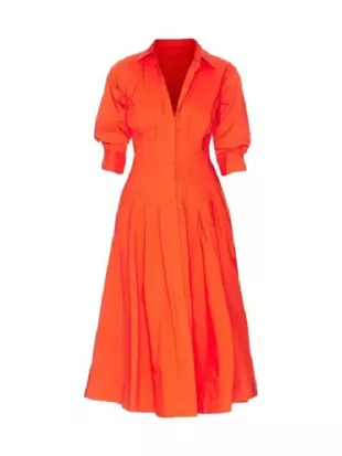 The Today Show 2026 Savannah Guthrie Orange Midi Dress