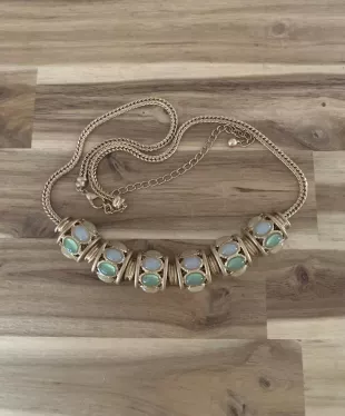 Faux Jade Stone Adjustable Belt