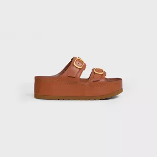 Polly Wedge Mule  in Calfskin