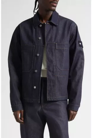 Denim Jacket in Vj 200 Indigo Denim Raw