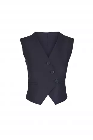 Tyler Navy Linen Twill Vest