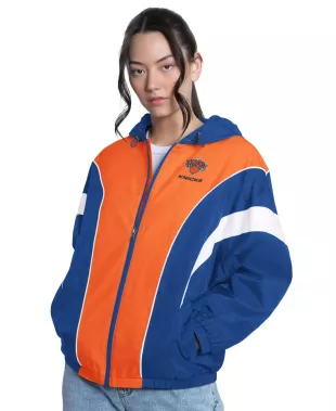 Royal/Orange New York Knicks Quarterback Lightweight Oversized Full-Zip Jacket