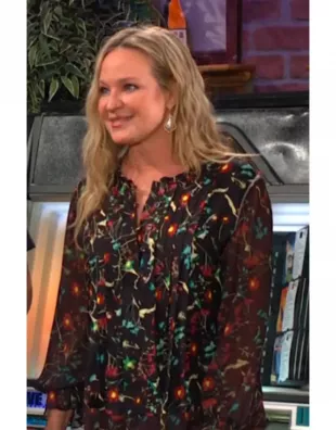 The Young And The Restless 2026 Sharon Case Black Floral Blouse