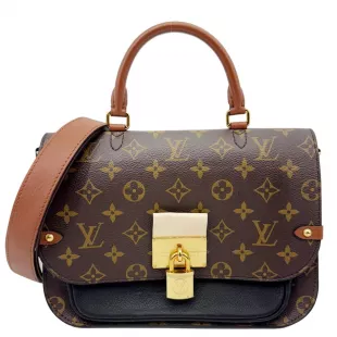 Vaugirard Monogram Canvas Shoulder Bag Black
