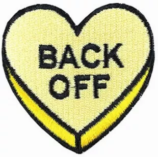 Back Off Love Heart Iron On Patch