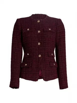 Havana Cotton Blend Metallic Tweed Jacket