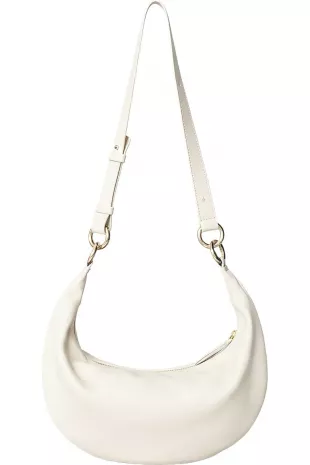 Small Leather Convertible Hobo Crescent Ring Bag