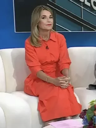 Savannah Guthrie The Today Show Coral Midi Dress