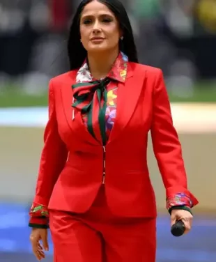 FIFA World Cup 2026 Salma Hayek Red Suit - Oskar Jacket