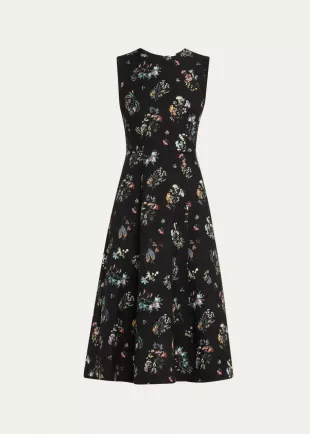 Eloise Floral-Print Sleeveless Midi Dress