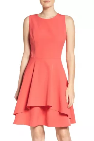 Ruffle Fit & Flare Dress