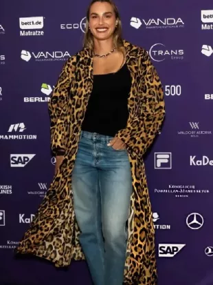 Aryna Sabalenka Berlin Tennis Open Leopard Print Coat
