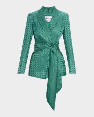 Issel Chain Print Tie Waist Jacket