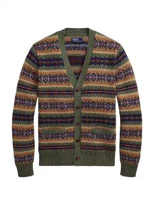 Fair Isle Cotton Blend Cardigan