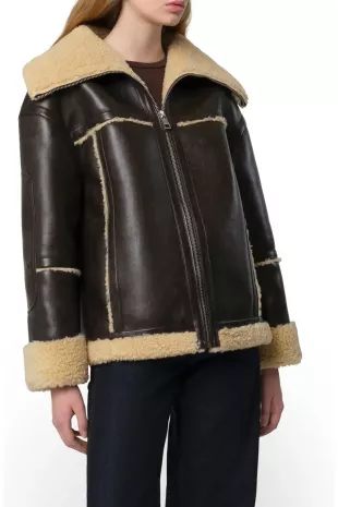 Calina Bonded Faux Shearling Coat