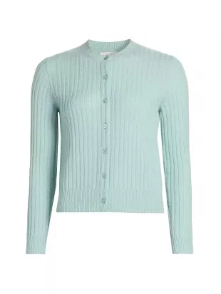 Danae Rib-Knit Cashmere Cardigan