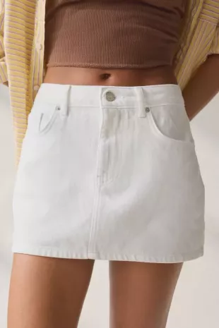 White Onna Denim Micro Mini Skirt