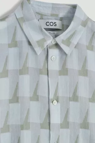 Geometric-Print Short-Sleeved Shirt
