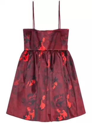 Printed Satin Mini Dress