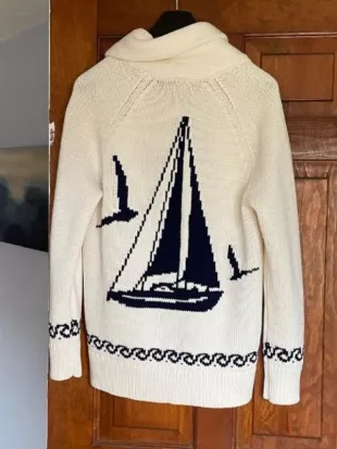 Intarsia Sailboat Cardigan