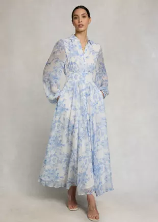 Paros Shirt Dress English Blue Garden