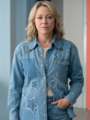 Alice And Steve Nicola Walker Stars Denim Shirt
