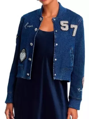 Amy Pascarelli Not Suitable For Work Embellished Denim Jacket