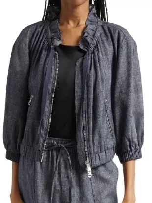 The View 2026 Joy Behar Gray Ruffle Neck Jacket