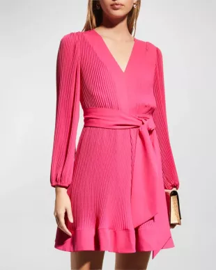 Liv Long Sleeve Pleated Dress