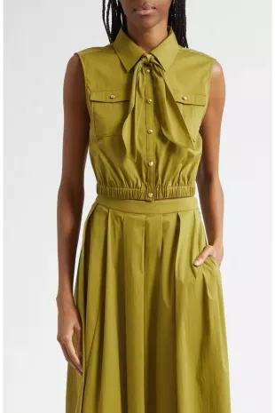 Lou Tie Cotton Blend Top