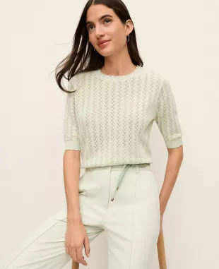 Weekend Pointelle Sweater Tee