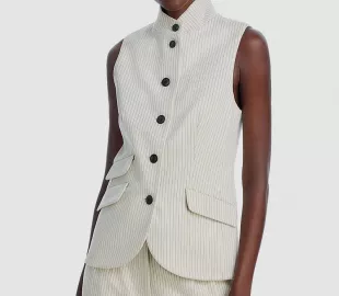 Slade Ponte Vest in Ivory Stripe
