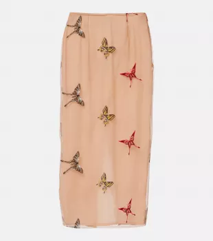 Appliqué Midi Skirt