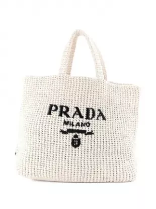 Pre-Owned Logo Raffia Large tote bag