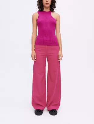 Asymmetrical knitted tank top