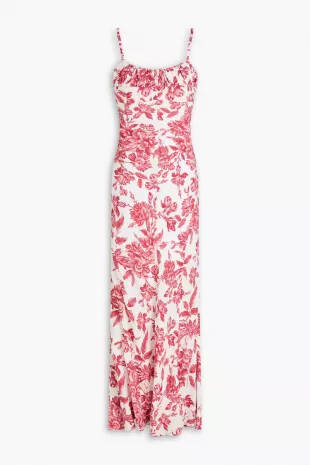 Floral-print Jacquard Maxi Dress