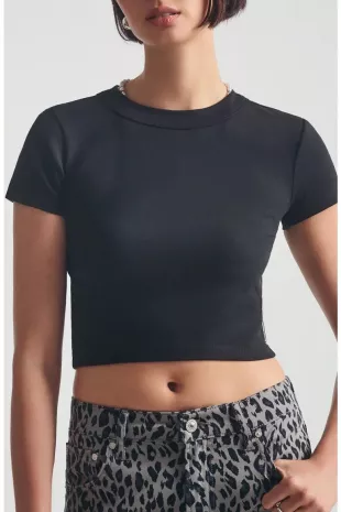 Crop Rib T-Shirt