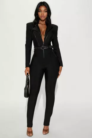 Irina Bold Bandage Moto Jumpsuit