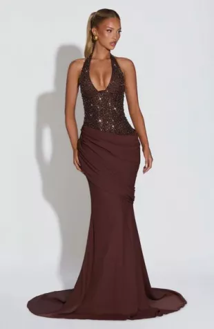 Taylor Gown in Plum Brown