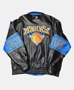 NY Knicks Vintage Timothee Chalamet Leather Jacket - Oskar Jacket