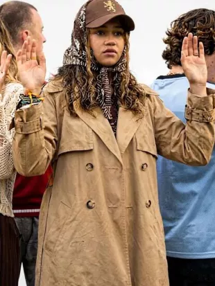 Outer Banks Kiara Carrera Brown Trench Coat