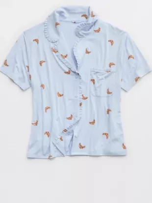 Janet Caperna The Valley S03 Croissant Print Shorts Set
