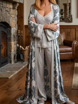 Dutton Ranch S01 Beth Dutton Blue Floral Robe