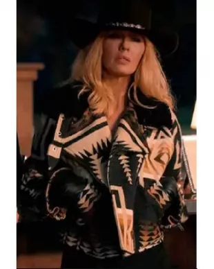 Dutton Ranch Beth Dutton Aviator Western Print Jacket