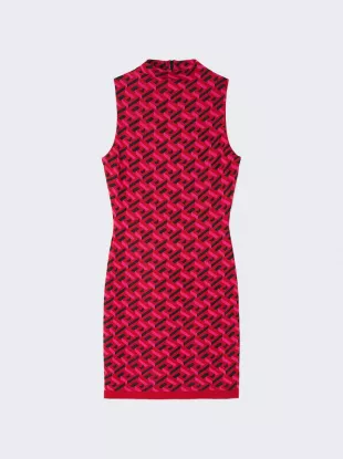 La Greca Jacquard Mini Dress Parade Red