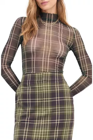 The Sheer Fantasy Mock Neck Top