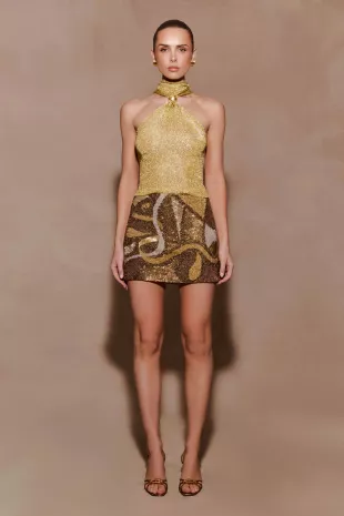 Nikki Lurex Top With Hardware