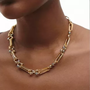 Mixed Metal Chain Necklace